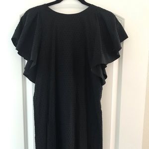 J Crew Swiss Dot Flounce Sleeve Dress